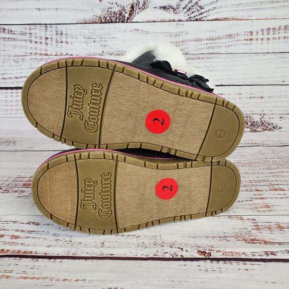 Juicy Couture Little Girl's Cachet Place Boots Size 2 Sparkle Fuzzy Trim Kidcore - Picture 8 of 10